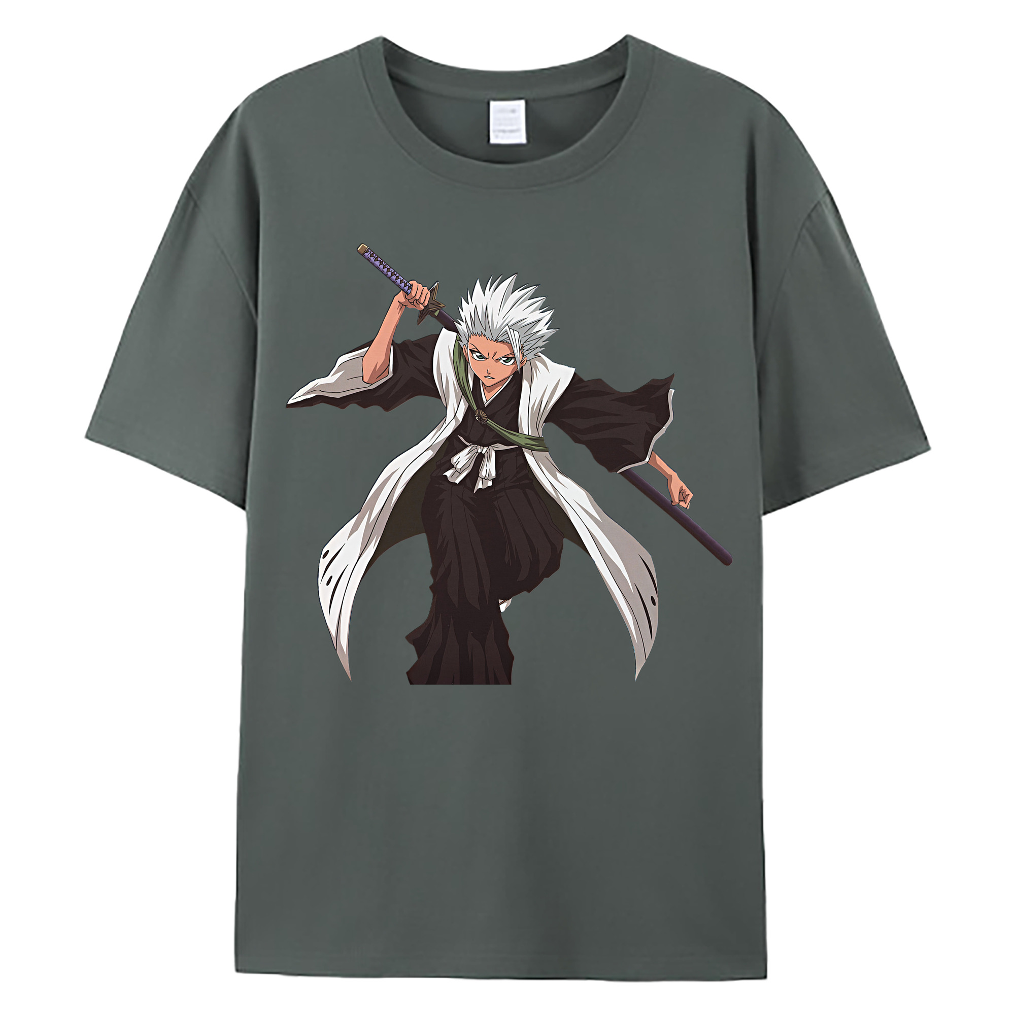 （画像用） ブリーチ 日番谷冬獅郎（ひつがや とうしろう） BLEACH Hitsugaya Toushirou 綿100％ メンズ半袖Tシャツ｜肌触りやわらか＆通気性